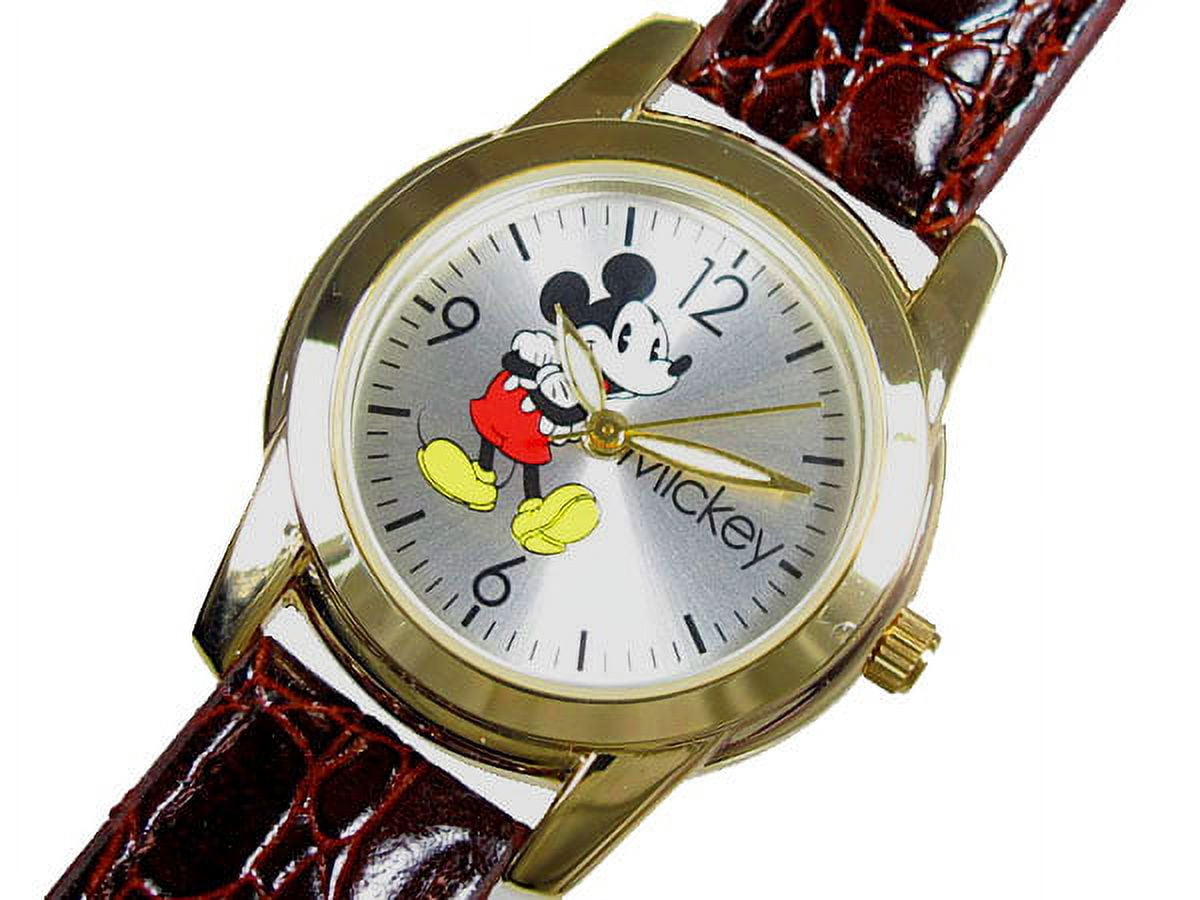 Women's Mickey Mouse Brown Strap Watch - Image 2