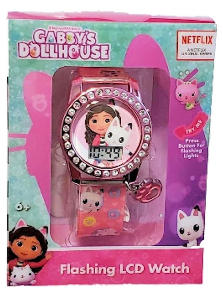 DreamWorks Gabby's Dollhouse Unisex Childrens LCD Watch with Flashing Lights (GAB4003WM) - Image 2
