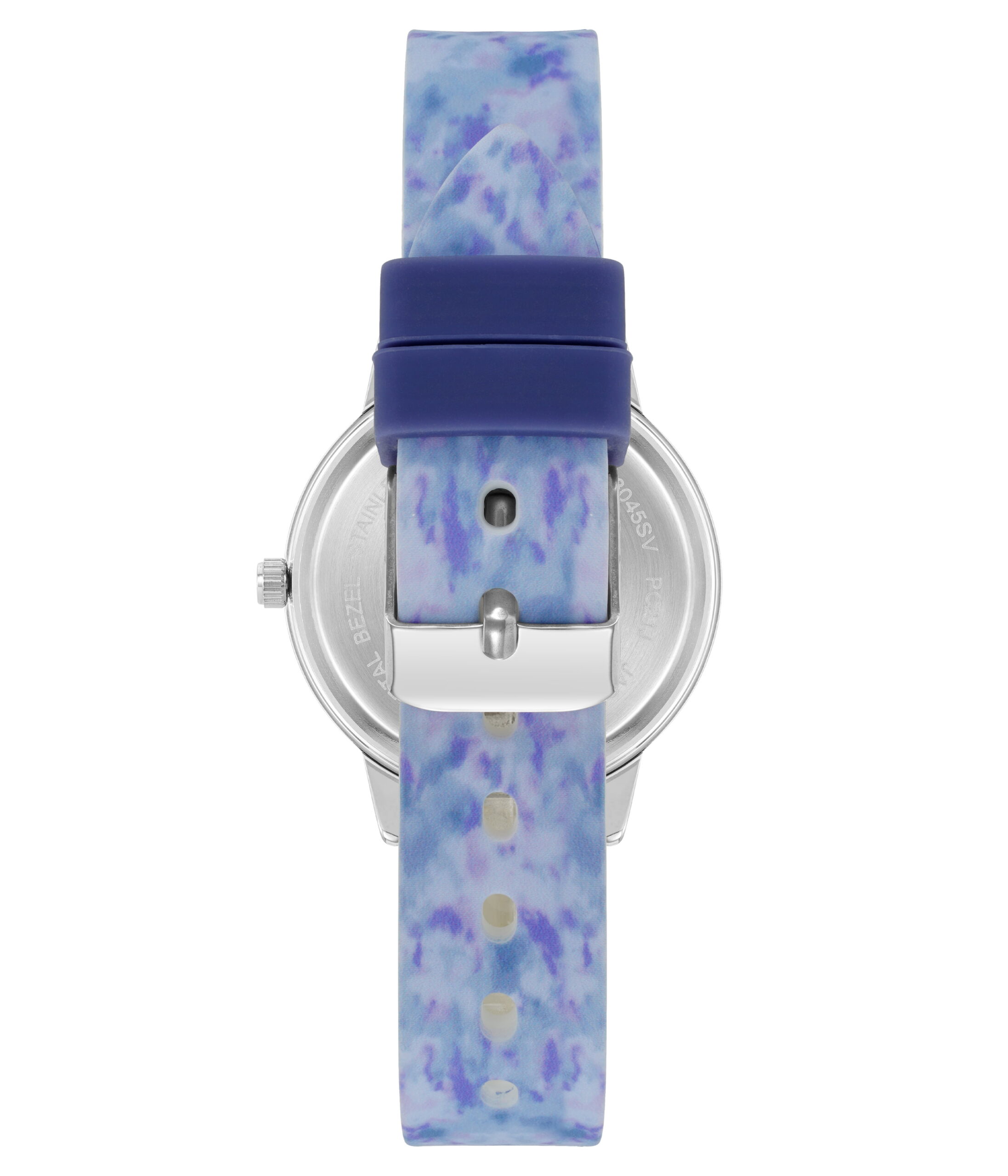 Time and Tru Blue Silicone Strap Round White Dial Casual Womens Watch - Image 3