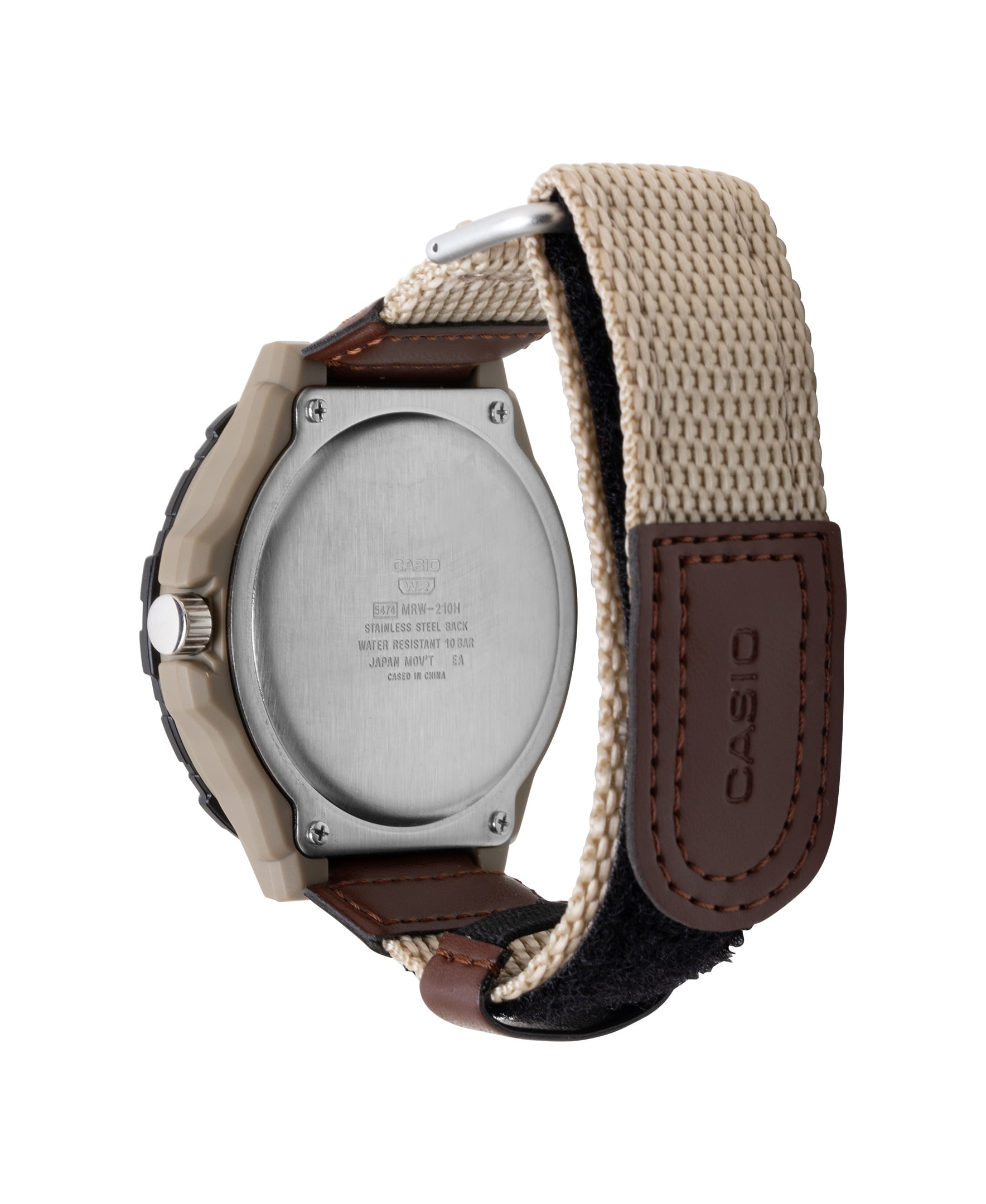 Casio Men's Large Dial Analog Sport Watch with Khaki Nylon Strap - Image 3