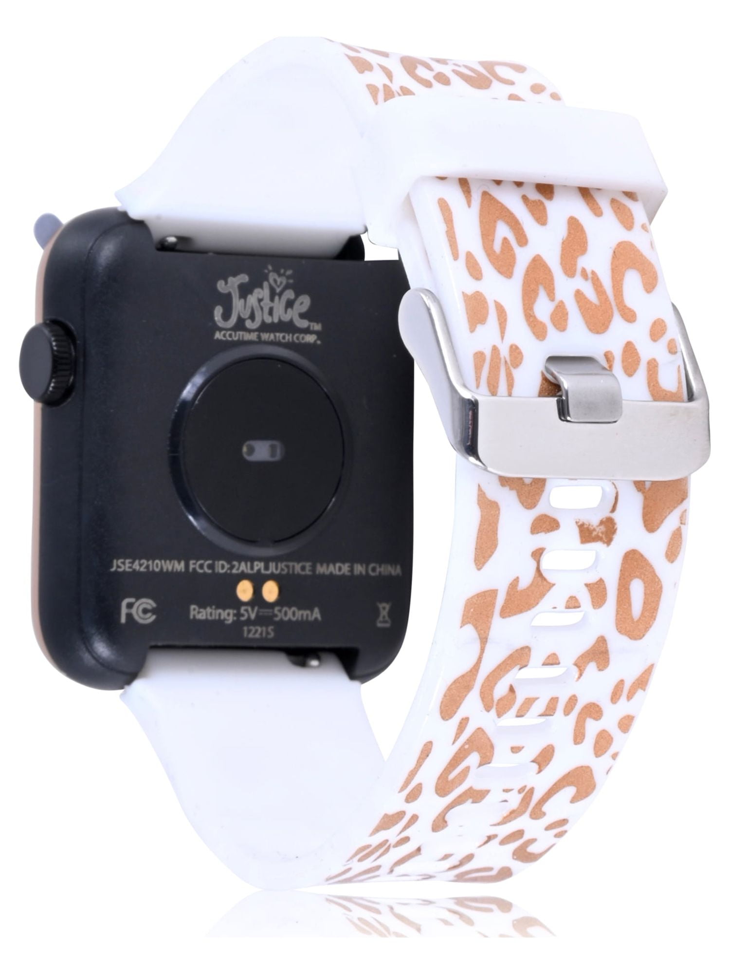 Justice Female Tween Smart Watch with Leopard Silicone Strap (JSE4210WM) - Image 3