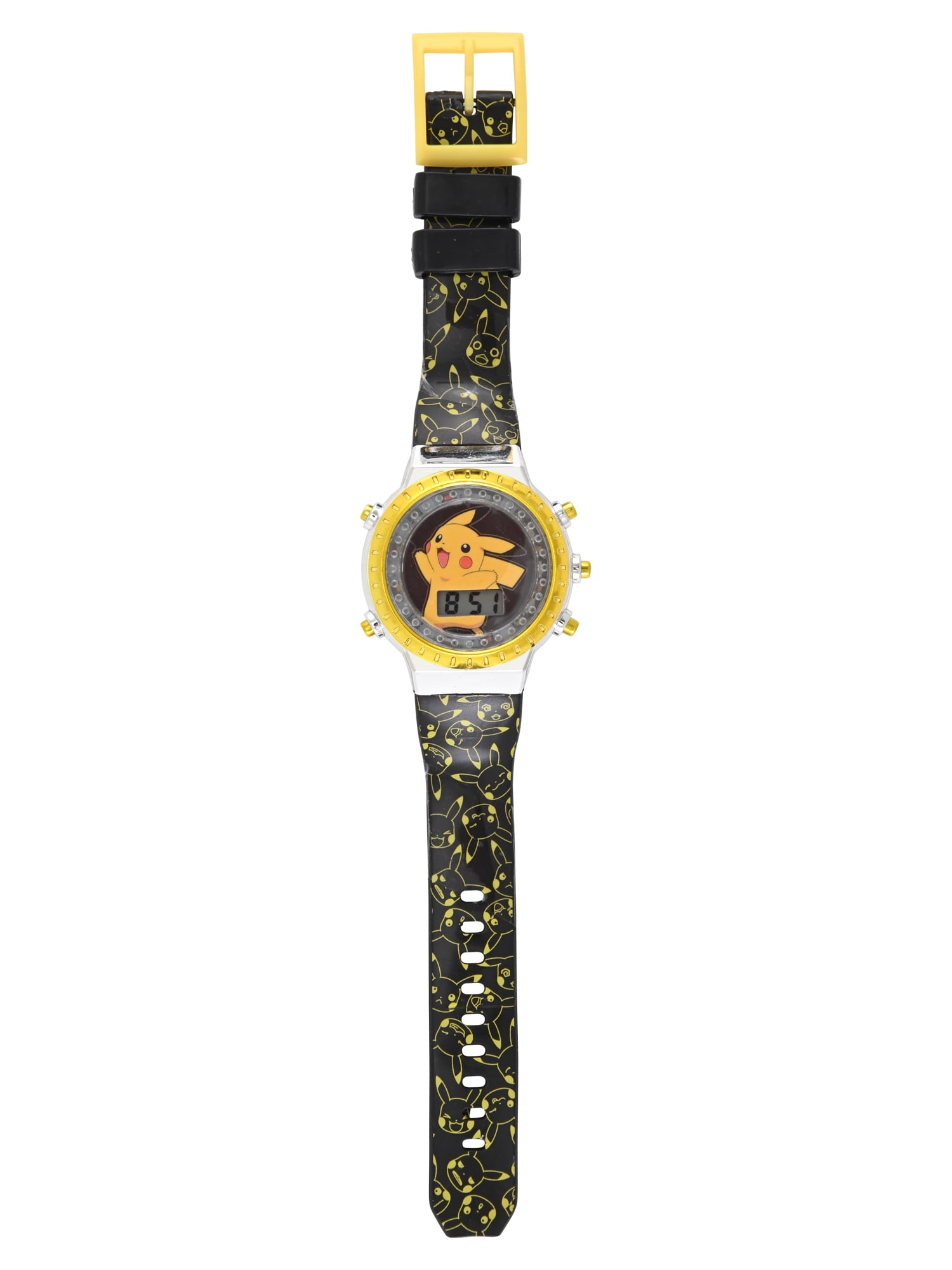Pokémon Pikachu Unisex Child Yellow and Black LCD Flashing Bezel Watch, POK4258WM - Image 4