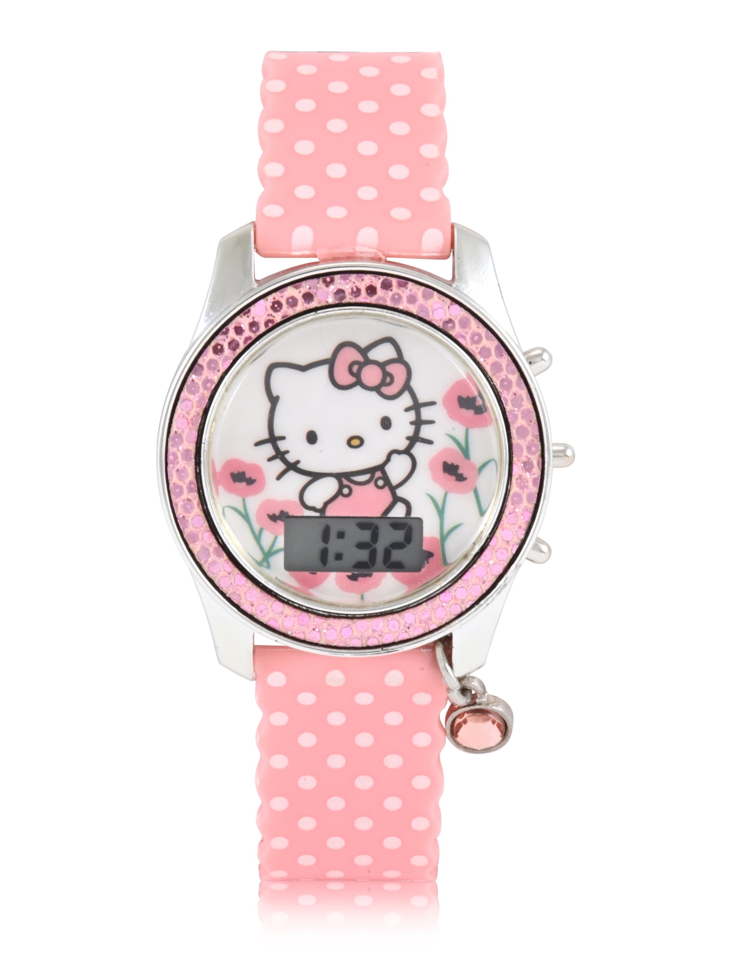 Hello Kitty Female Child Light Pink LCD Watch with Charm, HK4240WM - Image 2