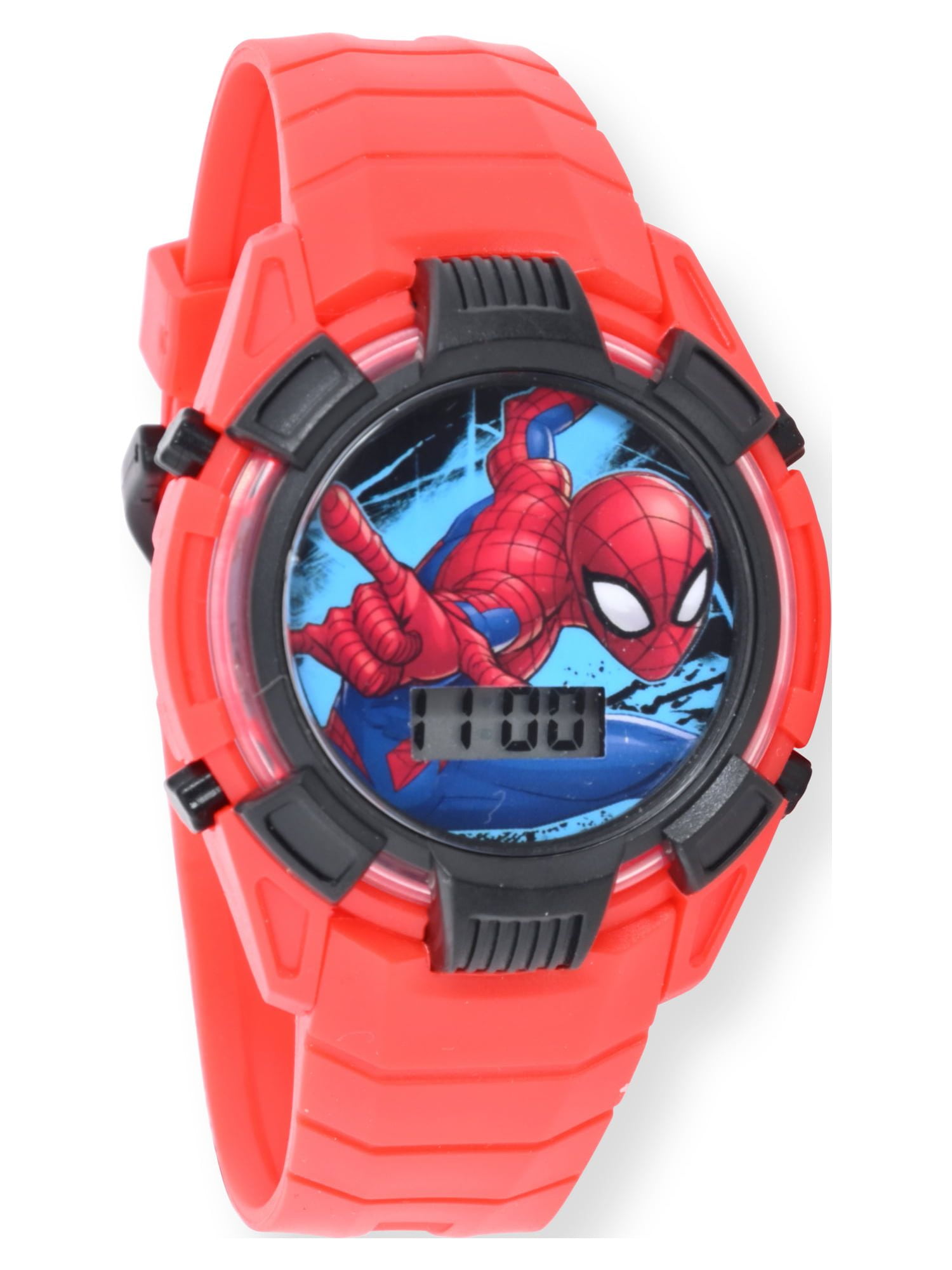 Marvel Spider Man Boy's Flashing LCD Red Silicone Watch With Matching Survival Band 2 Piece Set - Image 3
