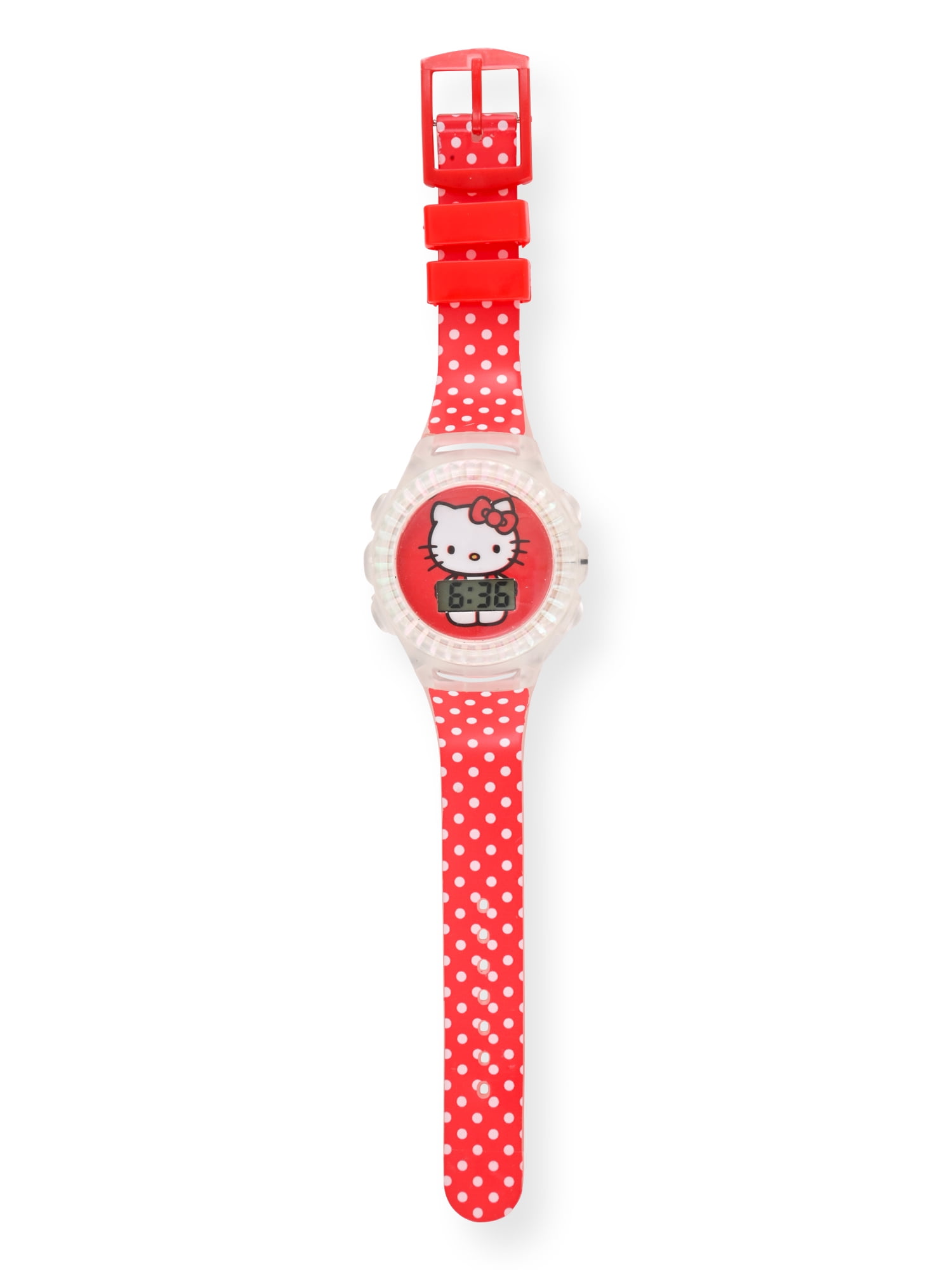 Hello Kitty Kids Flashing Lights LCD Watch with Printed Strap (HK4204WM H) - Image 2