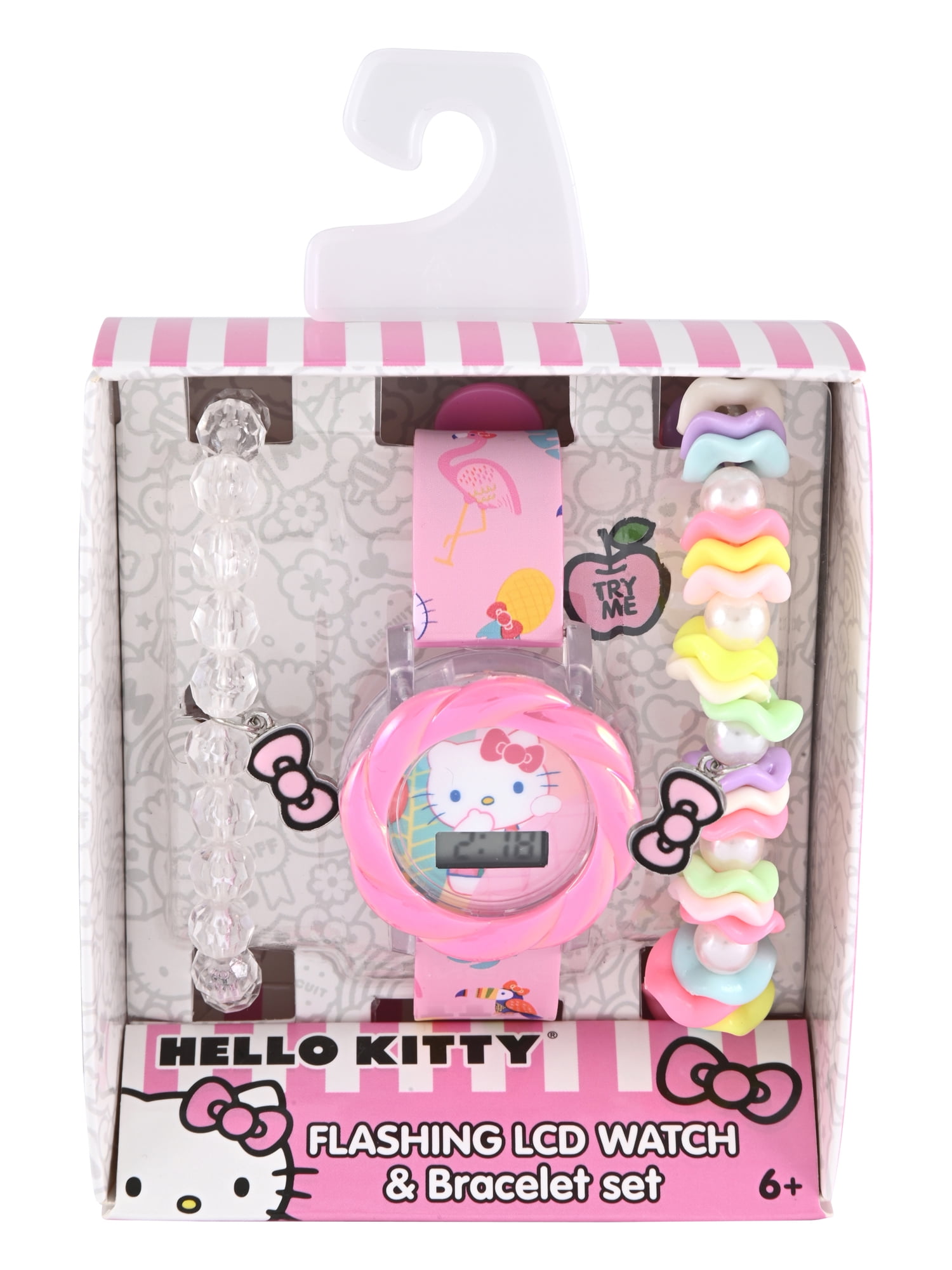 San Rio Hello Kitty Girls Pink Silicone Strap Watch and Bracelet Set.; HK40065WM - Image 2