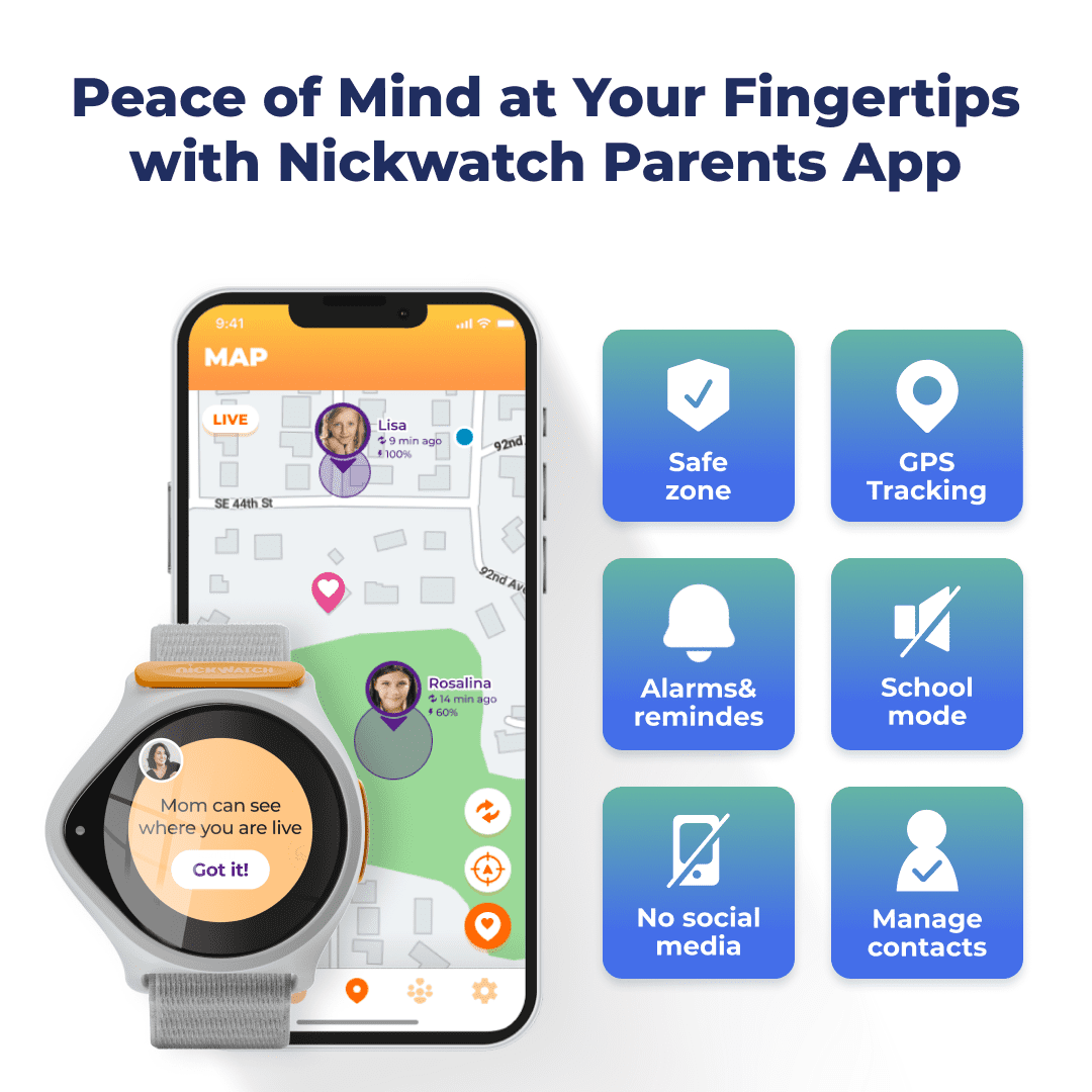 NickWatch Smart Watch for Kids with GPS, SOS, Voice Call and Tracking, Smartwatch for Boys and Girls, Requires NickWatch Data Plan - First Month Free - Image 6