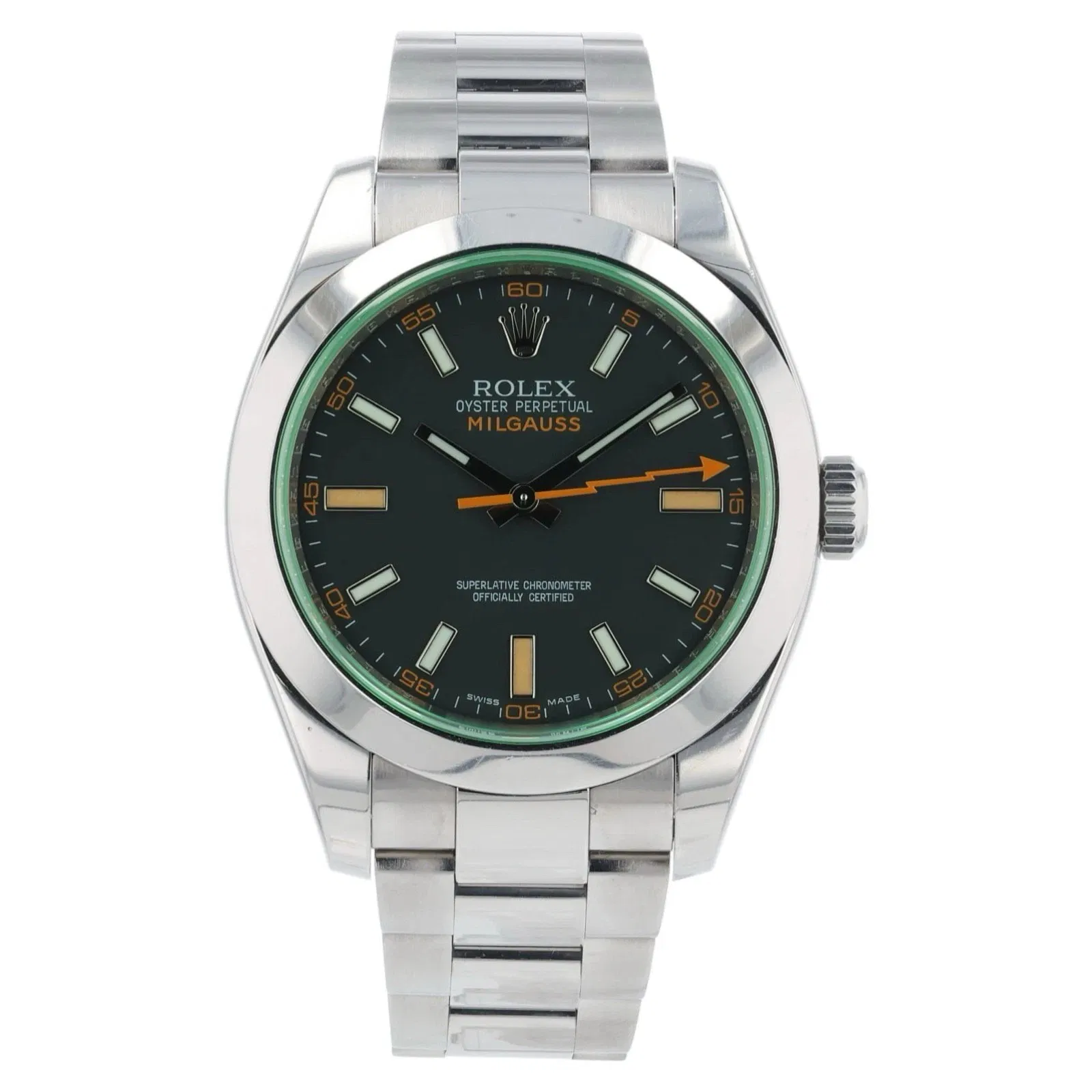 Milgauss Black Dial Green Crystal 40mm Men's Watch 116400GV-0001 1:1