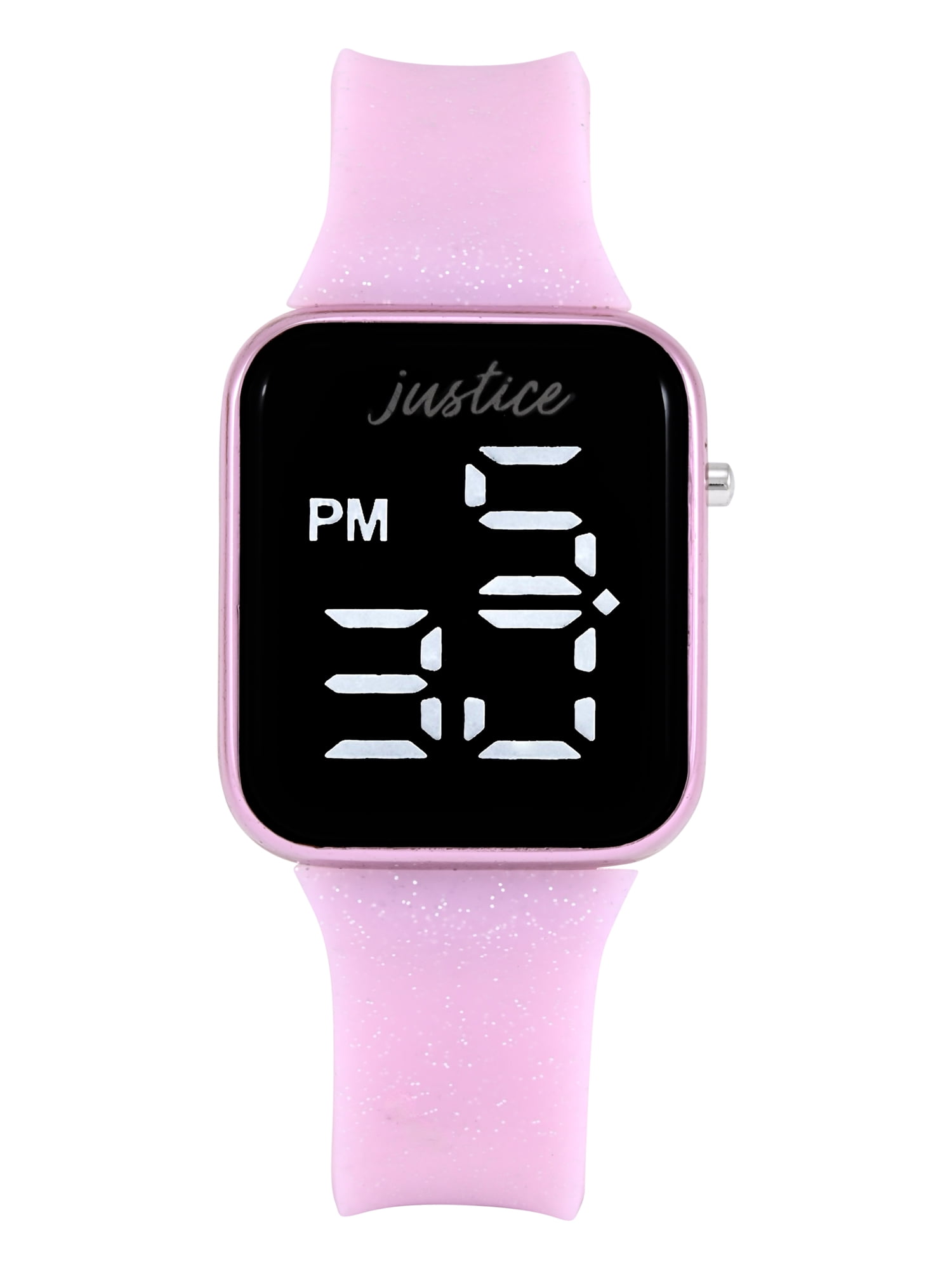 Justice Girls Pink Glitter Silicone Strap Led Watch with Matching Stretch Bracelets; JSE4016WM - Image 6