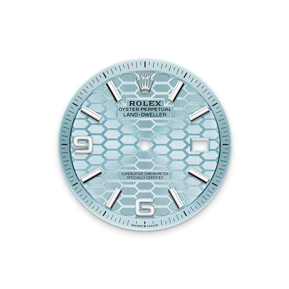 Unworn 2025, Rolex Land-Dweller 36, Platinum, Ice blue dial, Fluted Flat Jubilee, Ref# 127236-0001, box and papers 1:1 - Image 2