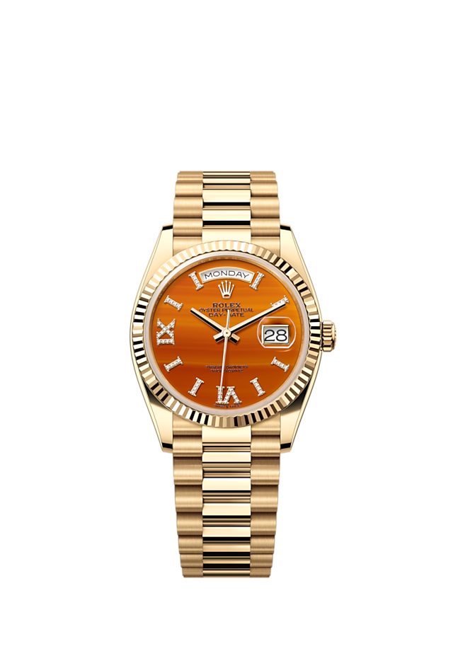 Rolex Day-Date 36, 18k Yellow Gold with Diamond-set, 36mm, Ref# 128238-0088 1:1