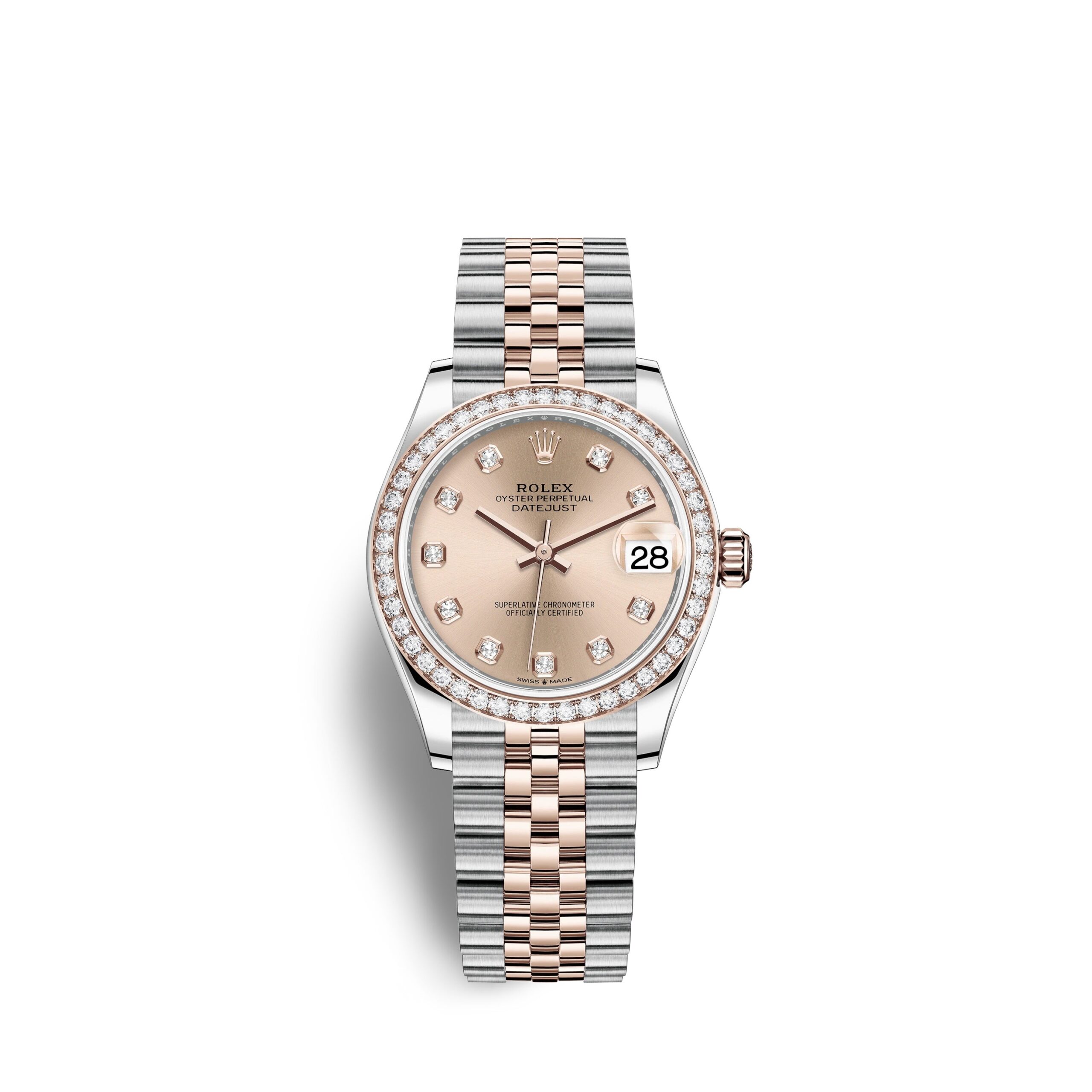 Rolex Datejust 31, Oystersteel, 18kt Everose Gold and diamonds, Ref# 278381RBR-0024 1:1