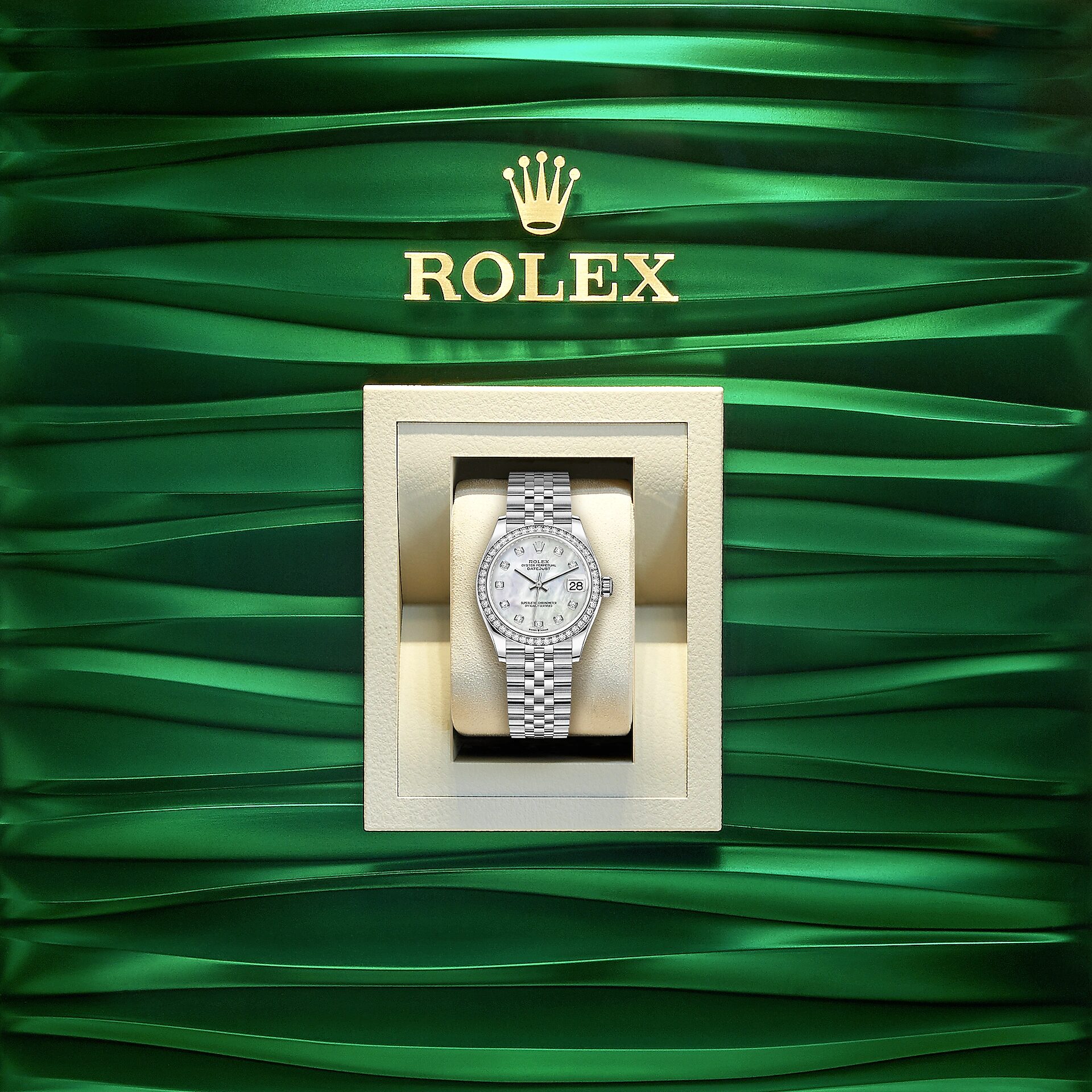 Rolex Datejust 31, Oystersteel, 18kt White Gold and diamonds, Ref# 278384RBR-0008 1:1 - Image 5