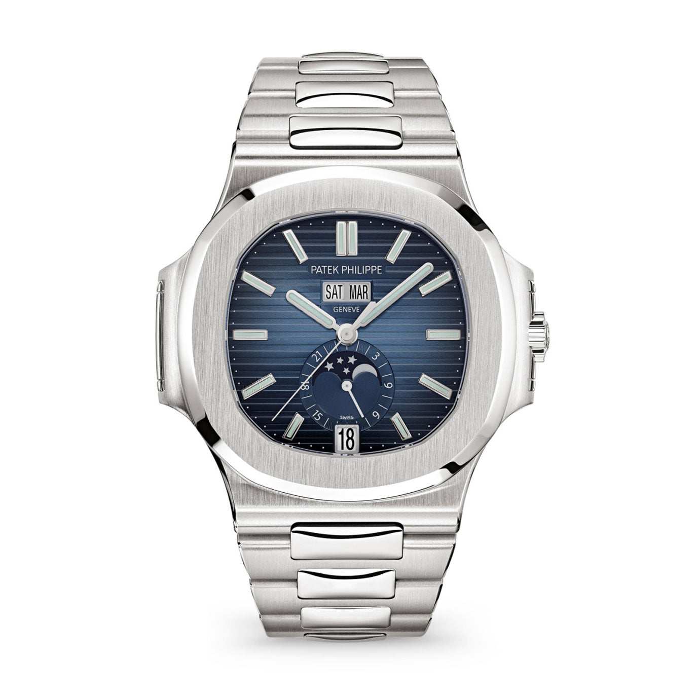 Patek Philippe Nautilus Annual Calendar, Moon Phases Watch, Stainless Steel, 40,5 mm, Ref# 5726/1A-014 1:1