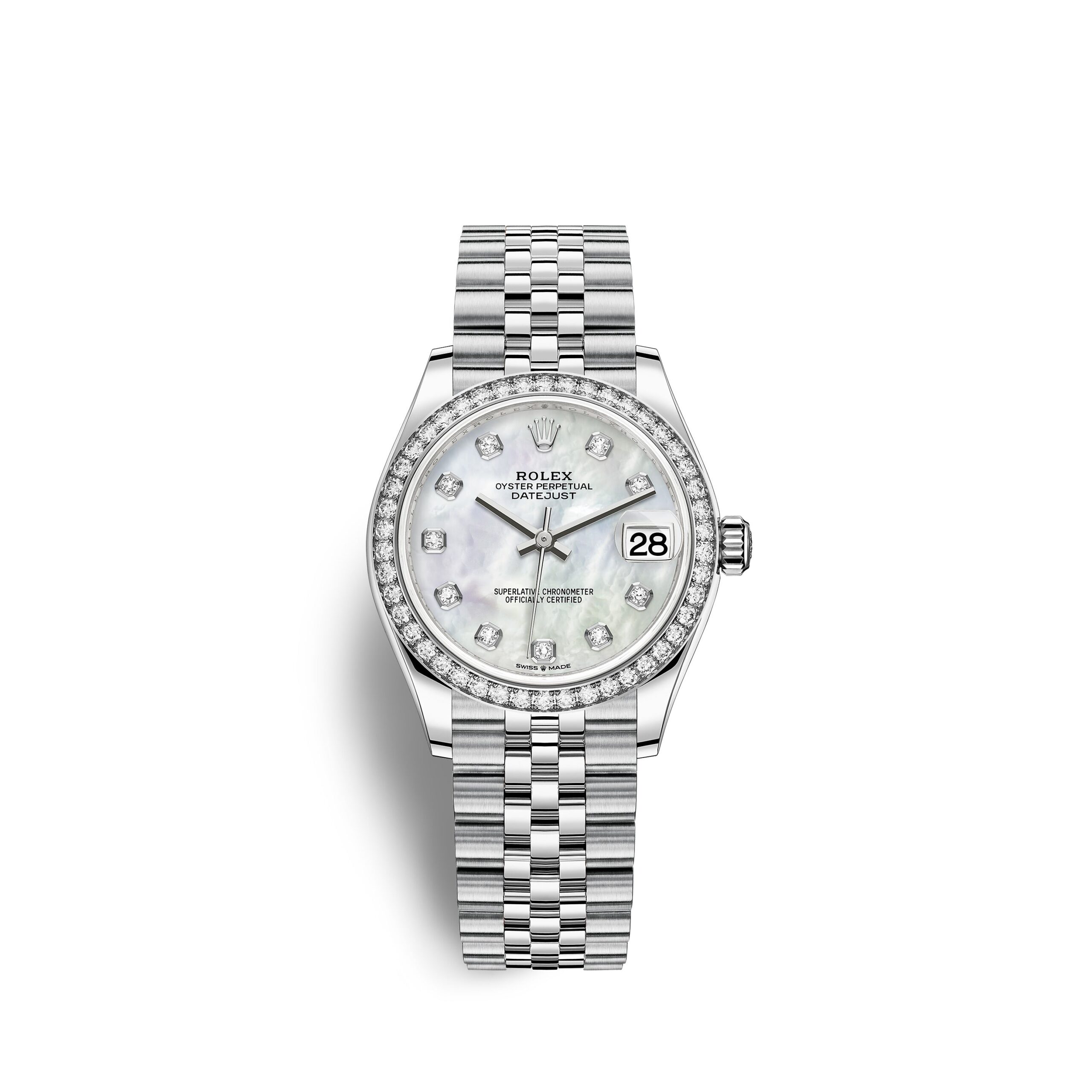 Rolex Datejust 31, Oystersteel, 18kt White Gold and diamonds, Ref# 278384RBR-0008 1:1