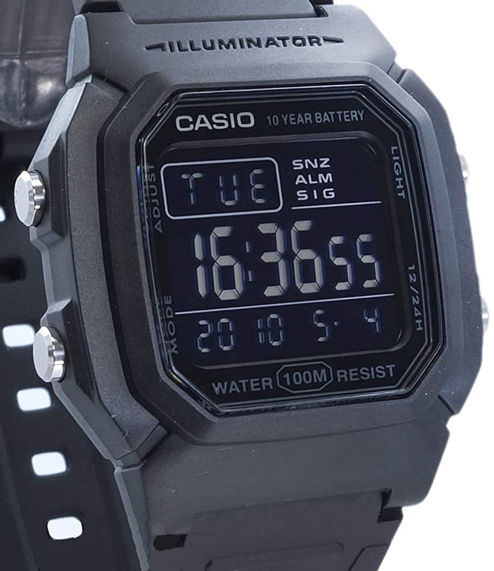 Casio Men's Classic Digital Quartz 100m Black Resin Watch W800H-1BV - Image 3