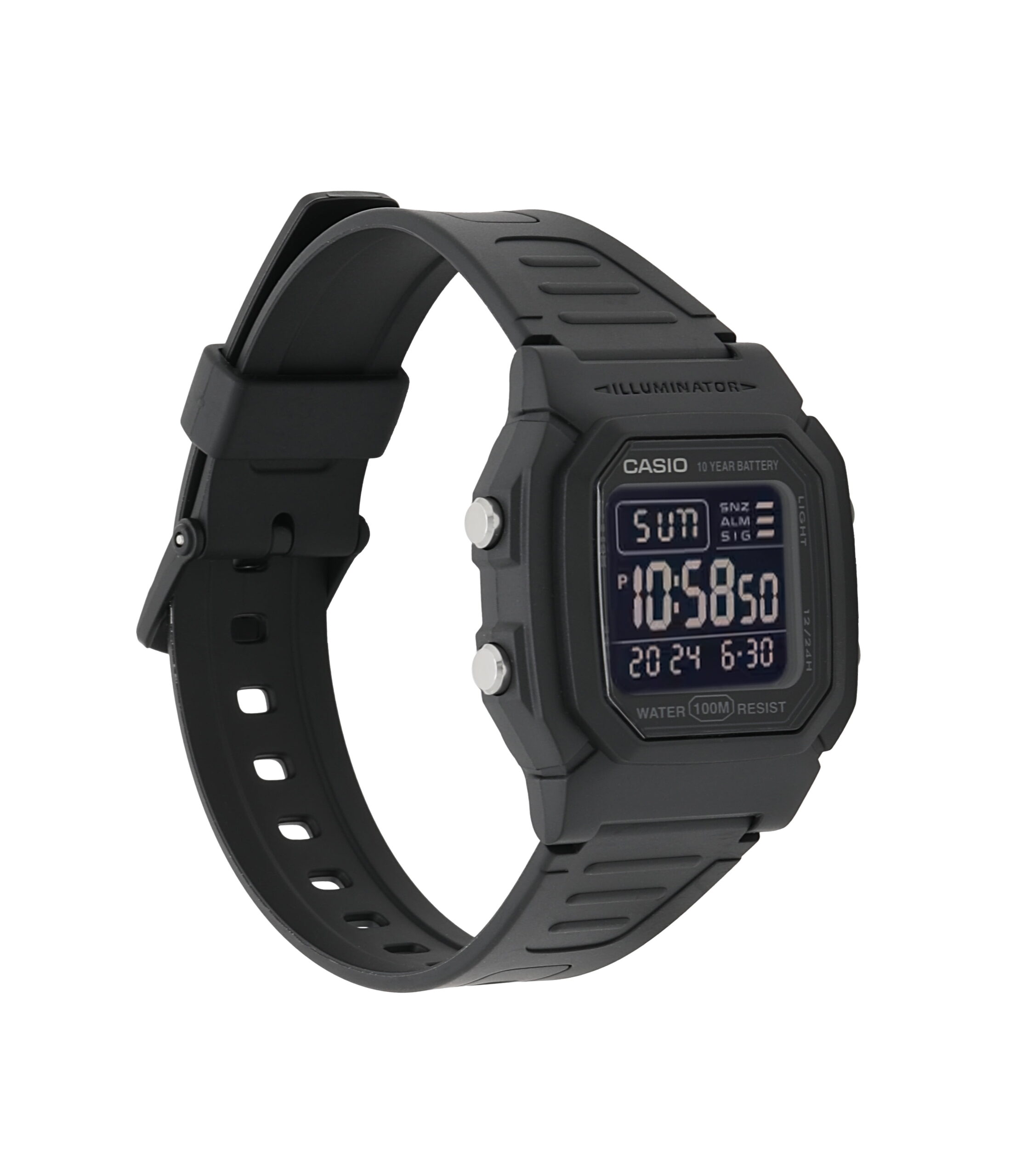 Casio Men's Classic Digital Quartz 100m Black Resin Watch W800H-1BV - Image 4