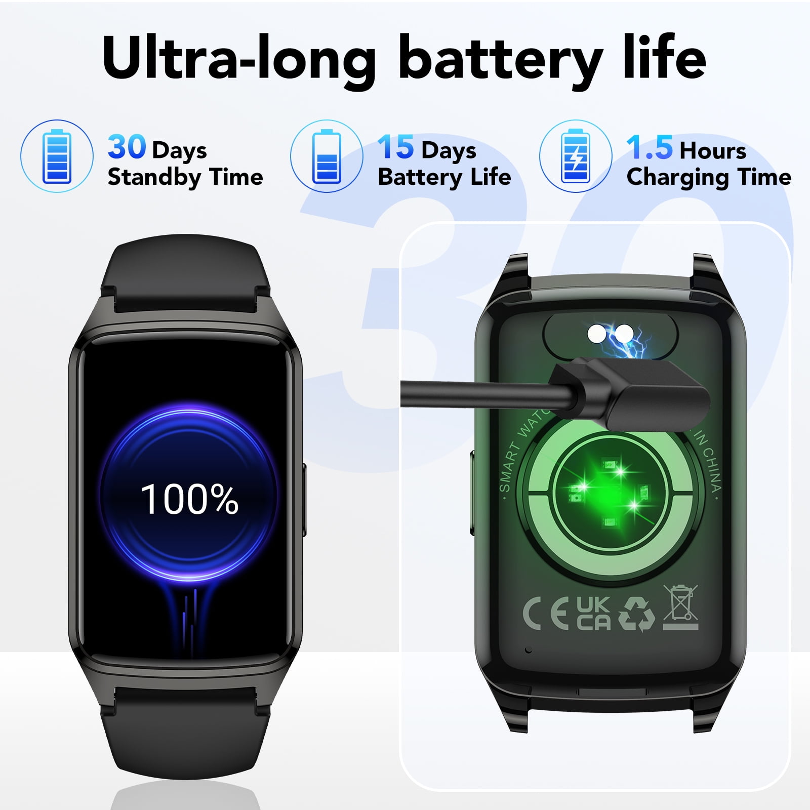 Fitness Tracker Smart Watch for Women Men Make/Answer Calls with Fitness and Wellness Tracking 100+ Sports Modes Step Calorie Counter IP68 Waterproof Fits for Android and iPhone, Black - Image 5