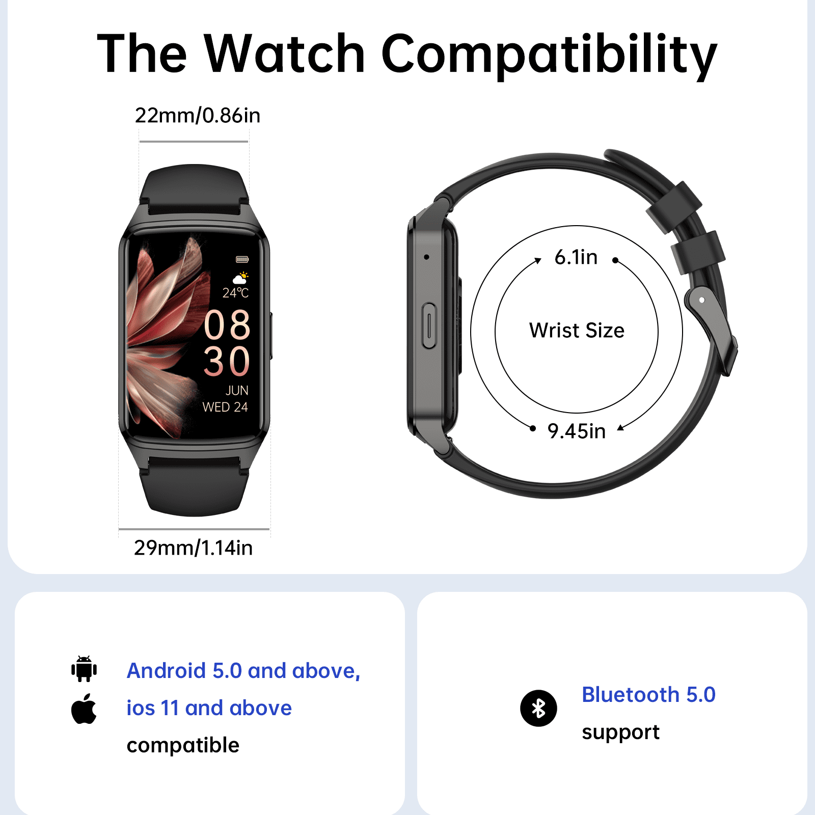 Fitness Tracker Smart Watch for Women Men Make/Answer Calls with Fitness and Wellness Tracking 100+ Sports Modes Step Calorie Counter IP68 Waterproof Fits for Android and iPhone, Black - Image 2