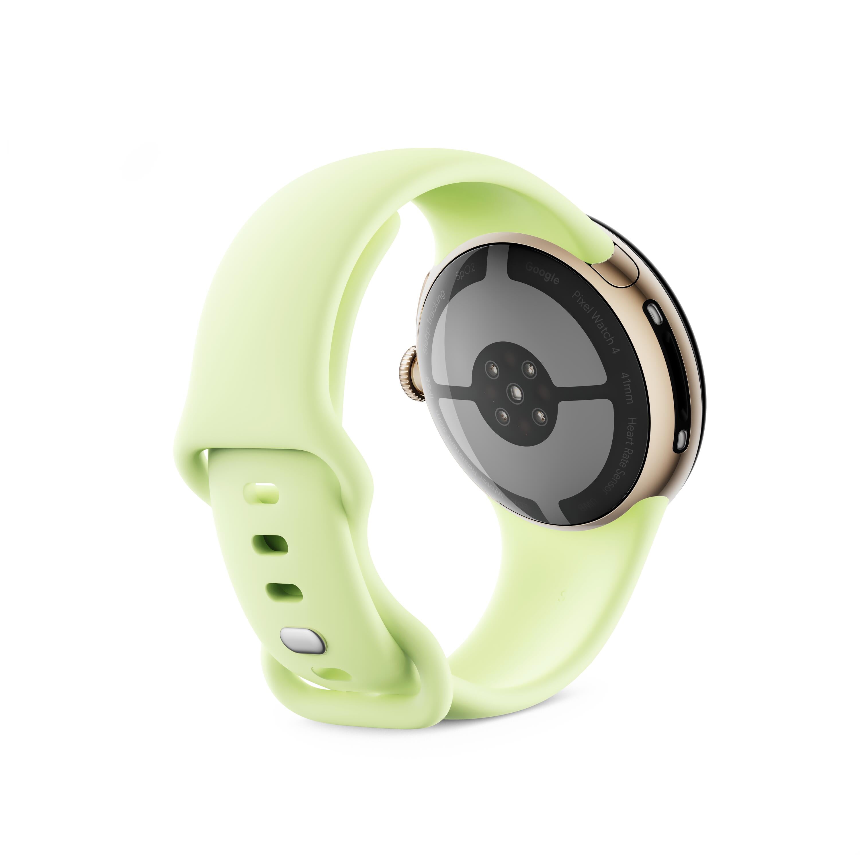 Google Pixel Watch 4 (41mm) - Android Smartwatch with Domed Display, Comprehensive Health and Fitness Tracking, and Help from Gemini - Champagne Gold Aluminum Case - Lemongrass Active Band - LTE - Image 4