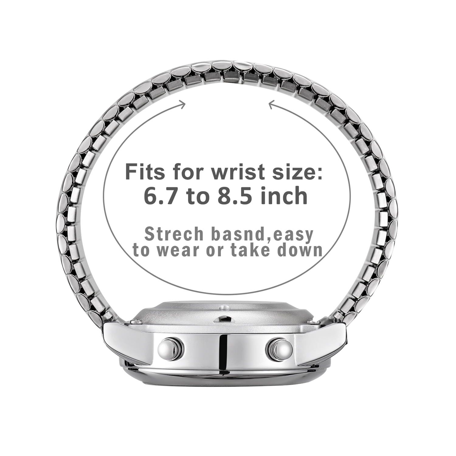 Hearkent Atomic American English Talking Watch Stainless Steel Stretch Band Best Gift for Senior,Visually Impaired or Blind People - Image 4