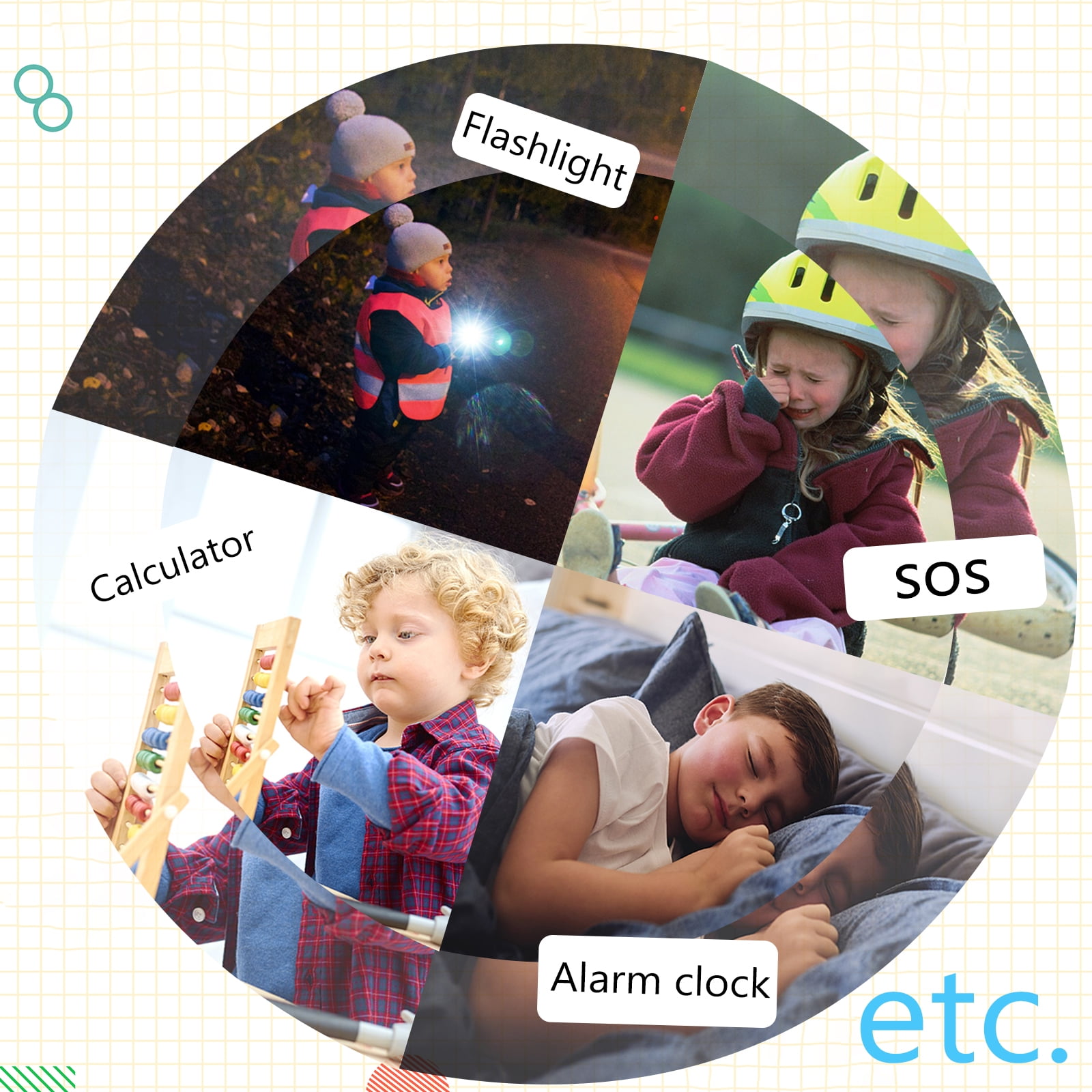 Kids Game Smart Watch for Boys Girls, 24 Games 5 Languages 3 Alarms 2 Cameras Music Torch Pedometer Calendar, 1 Count - Image 3