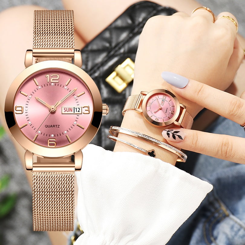 Women's Watch with Stainless Steel Strap, Calendar and Luminous Light - Image 2