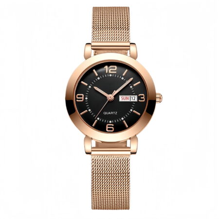 Women's Watch with Stainless Steel Strap, Calendar and Luminous Light