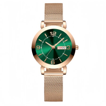 Women's Watch with Stainless Steel Strap, Calendar and Luminous Light