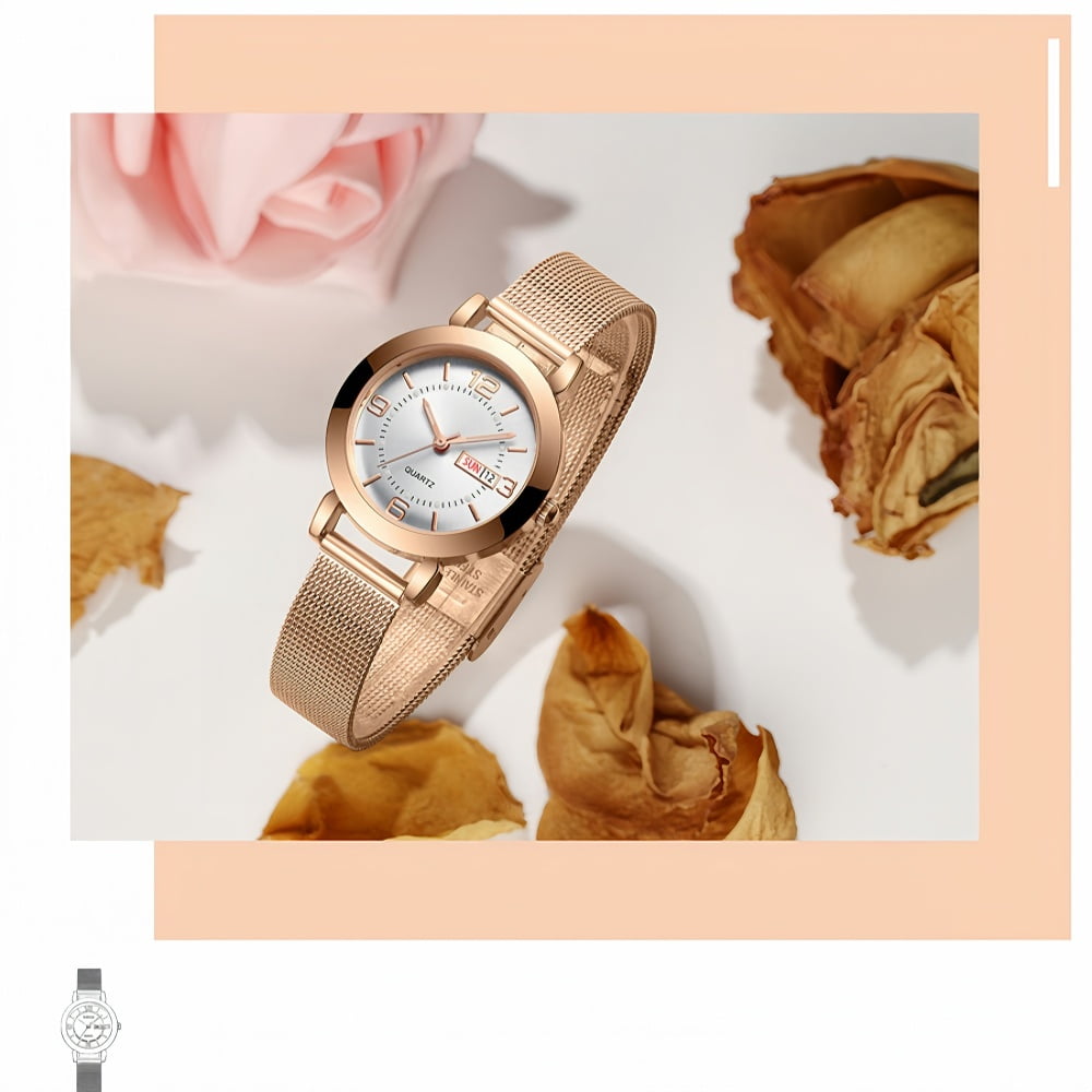 Women's Watch with Stainless Steel Strap, Calendar and Luminous Light - Image 2